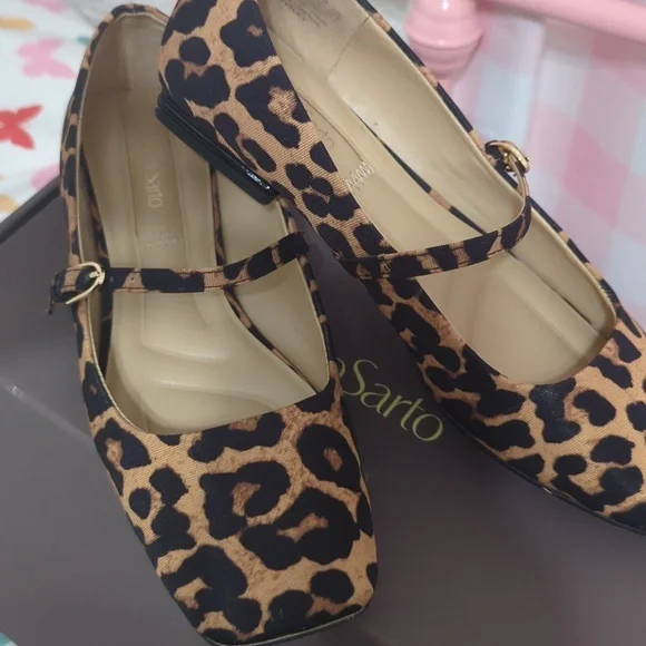 Franco Sarto Animal Print Mary Jane Flats - Picture 1 of 5